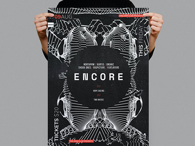 Encore Flyer / Poster Template artist catalog clean clean poster club design dj event flyer modern flyer poster graphic design illustration indesign magazine motion graphics nightclub poster template print printable template