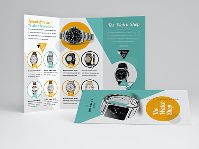 Watch Store Trifold Brochure brochure catalog business catalog clean design fold fold brochure graphic design illustration indesign magazine online print printable rings template trifold trifold brochure watch watch store