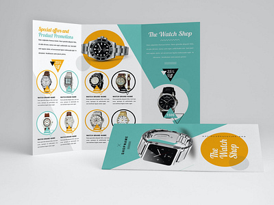 Watch Store Trifold Brochure brochure catalog business catalog clean design fold fold brochure graphic design illustration indesign magazine online print printable rings template trifold trifold brochure watch watch store