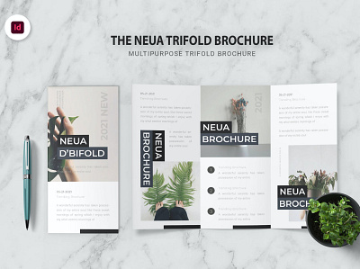 Neua Trifold Brochure background bifold brochure business catalog clean design fold illustration indesign magazine magazine fold magazine trifold modern print printable professional template trifold trifold brochure