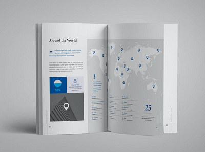 Annual Report annual annual report catalog clean design global global annual illustration indesign lookbook magazine map multipurpose portfolio print printable purpose report template web