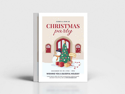 Winter / Christmas Greeting Card Template card card template catalog christmas greeting clean design greeting card greeting card template illustration indesign magazine new year print printable season snow template winter xmas xmas card