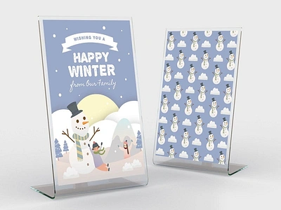 Winter / Christmas Greeting Card Template card card simple catalog christmas christmas card clean design graphic design illustration indesign magazine print printable printcard seamless season snow template winter xmas