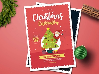 Christmas Celebration Flyer card catalog celebration celebration flyer christmas christmas card clean design flyer flyer christmas illustration indesign magazine modern new new year print printable template year