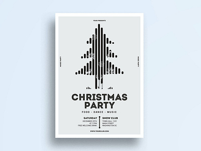 White Christmas Event Flyer catalog christmas christmas event clean design event flyer flyer flyer christmas holiday illustration indesign magazine modern new year print printable snow template winter xmas