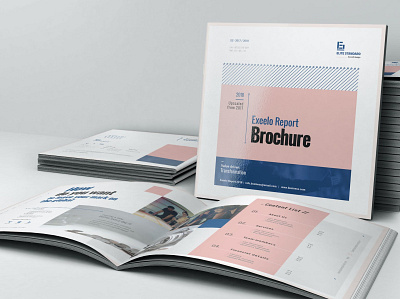 Annual Report Template annual report bifold brochure catalog clean design graphic design illustration indesign magazine magazine mockup mockup set presentation print printable report square template trend