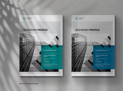 Company Profile Template annual catalog clean company company profile design identity illustration indesign magazine modern print printable profile template proposal report teal template tosca