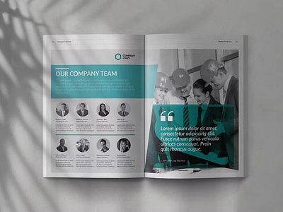 Company Profile Template annual catalog clean company company profile design graphic design identity illustration indesign magazine modern print printable profile template proposal report teal template tosca