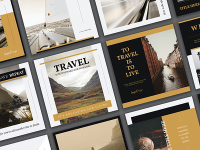 Travel Social Media Template Pack catalog clean design facebook followers illustration indesign instagram magazine pack porfolio print printable social social media template template pack travel social trip twitter