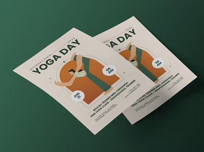 FREE International Yoga Day Flyer Template branding catalog clean day flyer design flyer template graphic design illustration indesign international international yoga magazine minimalist motion graphics print printable template ui yoga yoga day