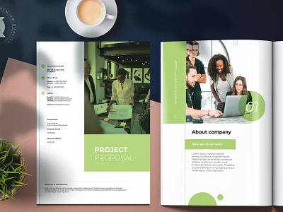 FREE Green Project Proposal agency branding catalog clean design graphic design green project illustration indesign inforgraphic layout letter magazine motion graphics print printable project project proposal proposal template