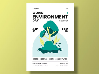 FREE Environment Day Flyer Set aesthetic animation branding catalog clean day flyer design environment environment day flyer flyer set global graphic design illustration indesign magazine motion graphics print printable template