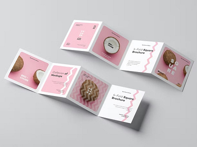 Four Fold Square Brochure Mock-up