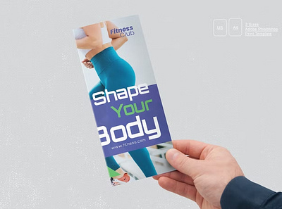 Fitness Tri-Fold Brochure annual annual report brochure brochure 2023 business business brochure business trifold clean fitness fitness tri fold flat fold ide indesign information multipurpose product report simple tri fold