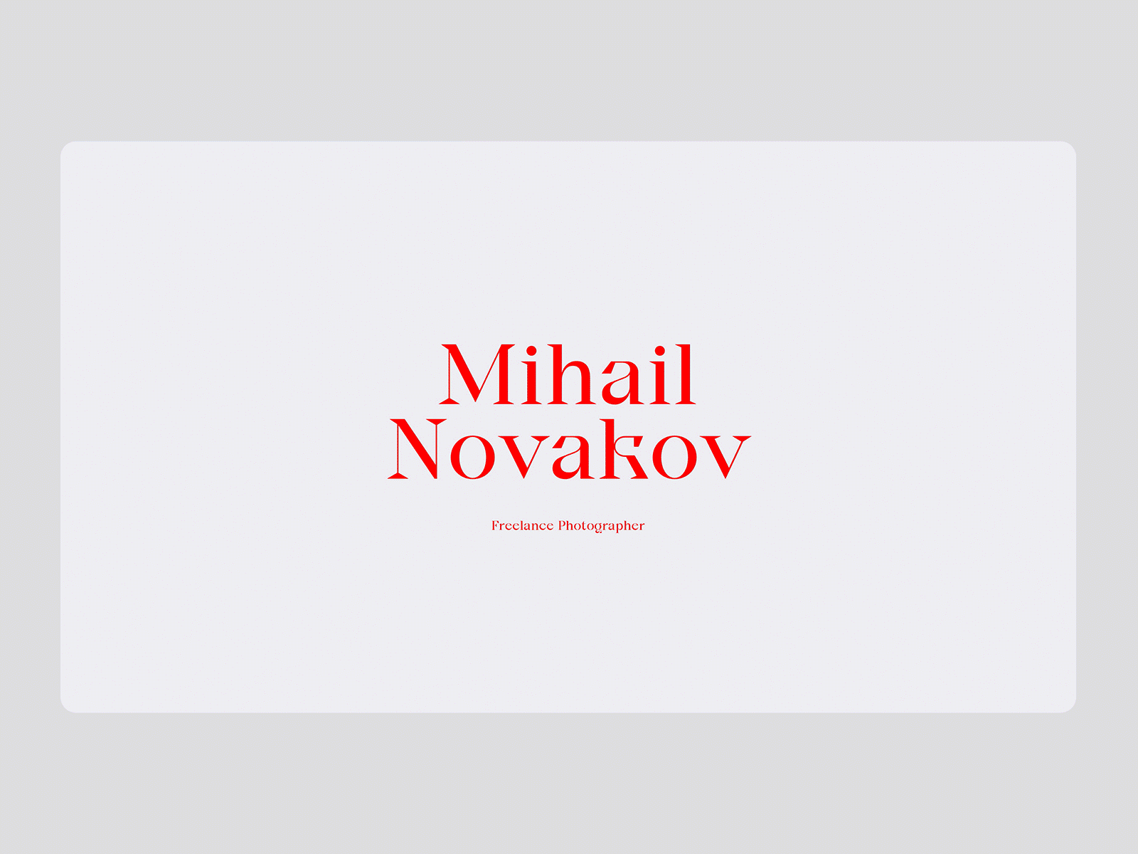 Work In Progress | Mihail Novakov design photography photography portfolio photography website portfolio type typography web website