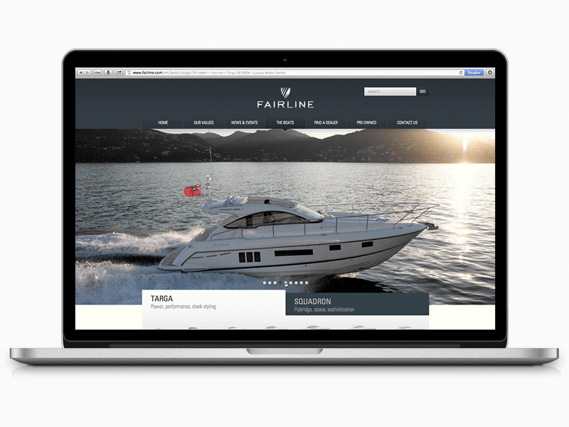 Fairline Boats design ui web