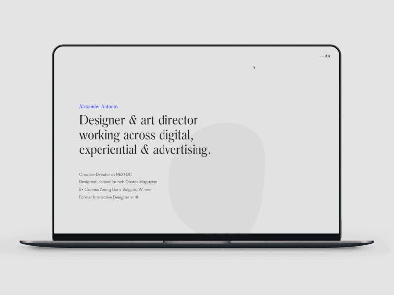 Portfolio website (2019) animation background design font portfolio type typography ui web website