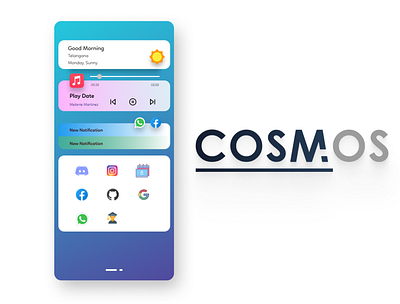 COSM OS HomeScreen design minimal ui