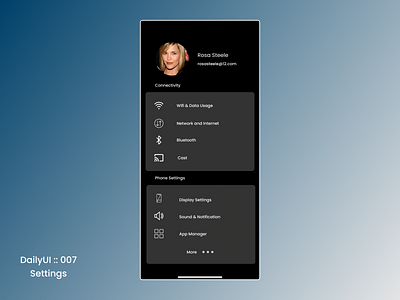 DailyUI :: 007 Settings daily 100 challenge daily ui dailyui design minimal settings ui ui