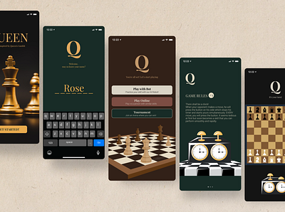 Game App | Mobile aesthetics app chessboard game illustraion mobile queen of gambit ui challenge uidesign