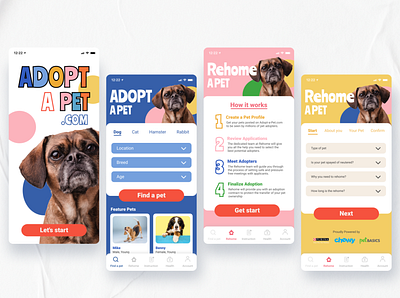 Pet App | Mobile adopt aesthetics cats colorful design dogs kids kids app mobile pets petstore ui challenge uidesign