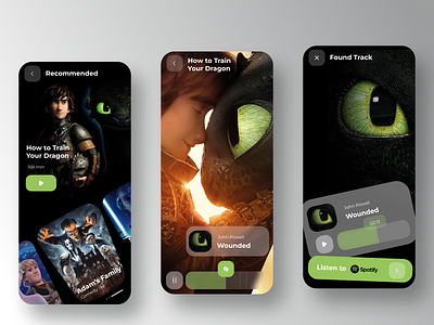 Streaming Service application design mobile app movie music searching service shazam soundtracks streaming ui ux video