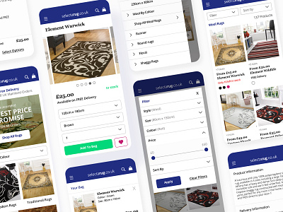 Selectarug selected UI design ui ui design ux ux design web design website design