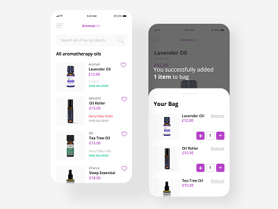 eCommerce aromatherapy app app design ui ui design ux ux design web design website website design