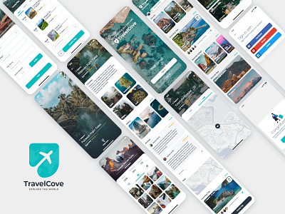 Travelcove App adobe photoshop adobe xd app design beach figma iphone resort sketch travel travel agency travel app traveling travelling ui uiux user experience user interface ux vacation wireframe