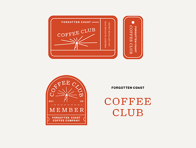 Forgotten Coast Coffee Club badge design brand design branding club coffee club coffee design identity design membership card