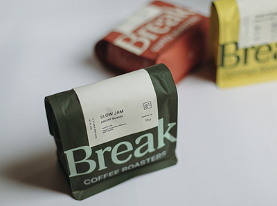 Break Coffee Roasters Packaging bag design brand design branding coffee bag coffee bag redesign coffee branding coffee design packaging rebrand