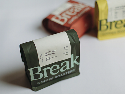 Break Coffee Roasters Packaging bag design brand design branding coffee bag coffee bag redesign coffee branding coffee design packaging rebrand