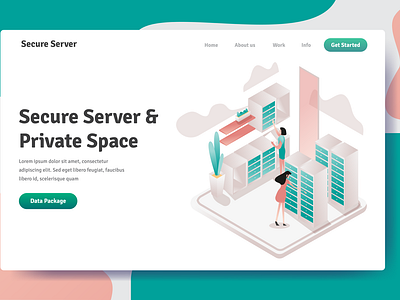 Secure Server Private space landing page design