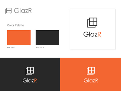 GlazR design flat logo minimal vector