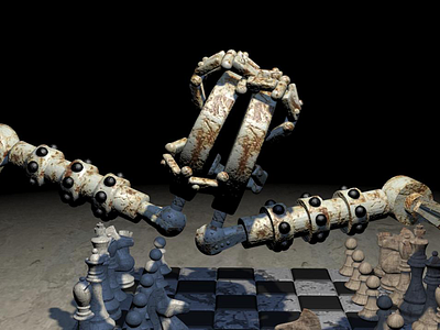 Chess Player 3d 3dsmax animation chess play project robot rust story texture university