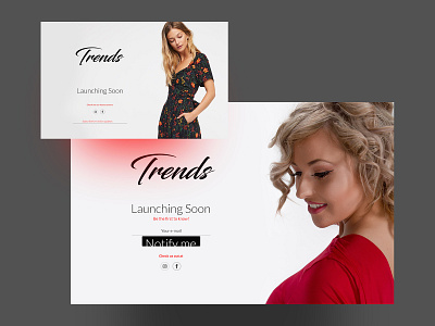 Trends landing page launching soon web design