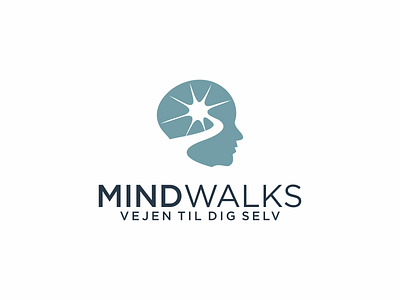 mindwalks artonery brain branding design flat icon lake logo mind minimal minimalist street vector walk