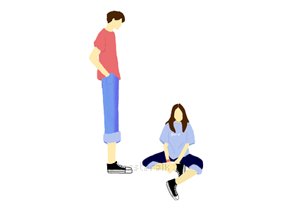 are you mad at me? art boy character character design couple digital draw fashion girl illustration mad paint tool sai pose