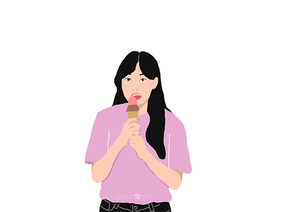 It's never too old for ice cream! art character design charcter digital draw fashion food girl ice cream illustration paint tool sai pose