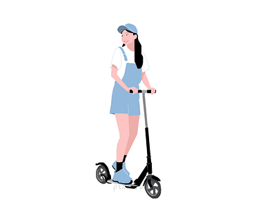 riding a scooter!