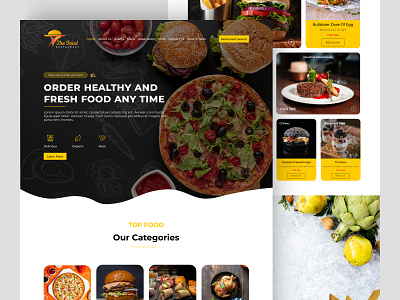 The Food Restaurant | Landing Page Ui Design branding design ecommerce fastfood figma food foodorder foodre foodrestaurant landingpage online order restaurant talha ui uidesign uiux user interface ux webapp design website