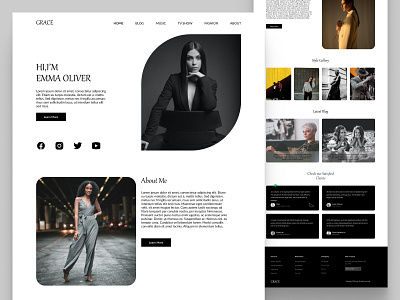 GRACE - Fashion Landing Page design fashion fashion store grid home page landing page marketplace online store shop store streetwere style typography ui uidesign uiux ux web design website woman