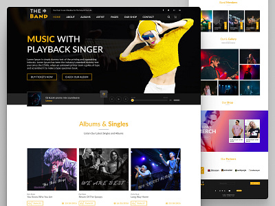 The Band Landing Page | Ui Design branding clean design graphic design landing page music netflix playlist song spotify streaming ui uidesign uiux user experience user interface ux web design web page website