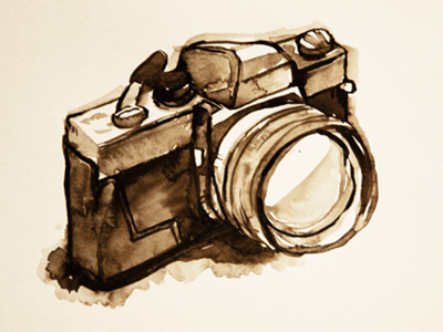 Camera Watercolor Sketch