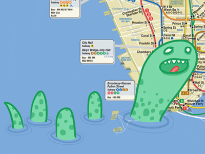 Subway map monster doodle ipad sketch