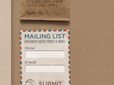 Mailing List Form