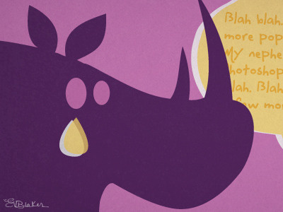 Sad Rhino is Sad article colorful fun illustration