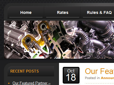 Auto Mechanic Shop Blog auto black blog dark engine navigation orange site web