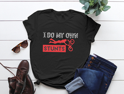 I Do My Own Stunts bulk t shirt custom t shirt design perfect logo illustration minimalist logo design tshirt tshirt design typography