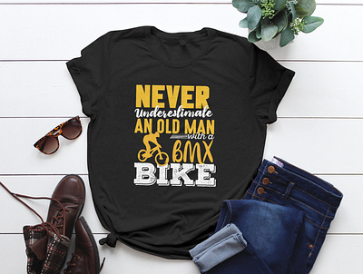 Never Underestimate an Old Man with a BMX Bike bulk t shirt customtshirt tshirt tshirt design